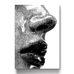 Monochrome Halftone Striped Face