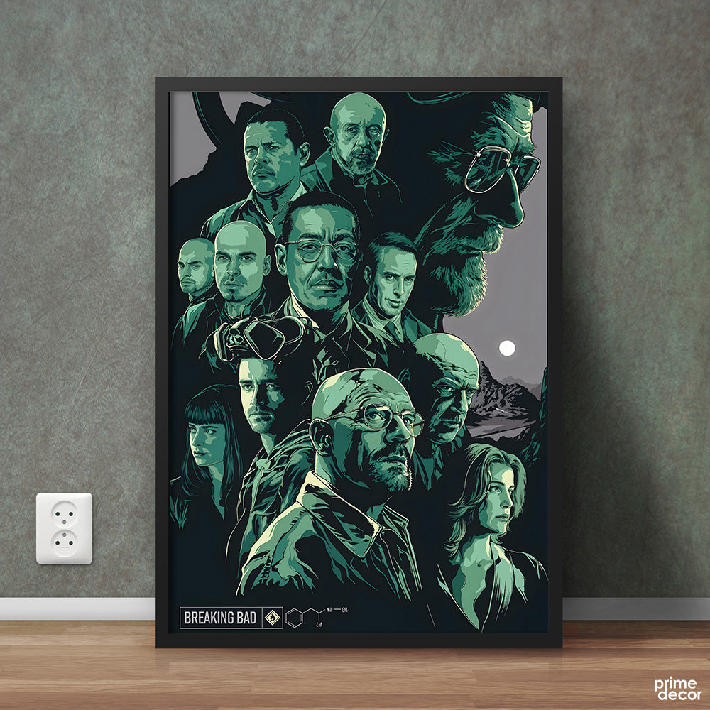 Abstract Artwork Of Breaking Bad Characters Movie Poster Wall Art