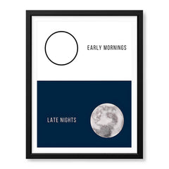 Blue & White Early Mornings Late Nights | Abstract Office Artwork #001 - Prime Décor