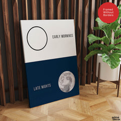 Blue & White Early Mornings Late Nights | Abstract Office Artwork #001 - Prime Décor