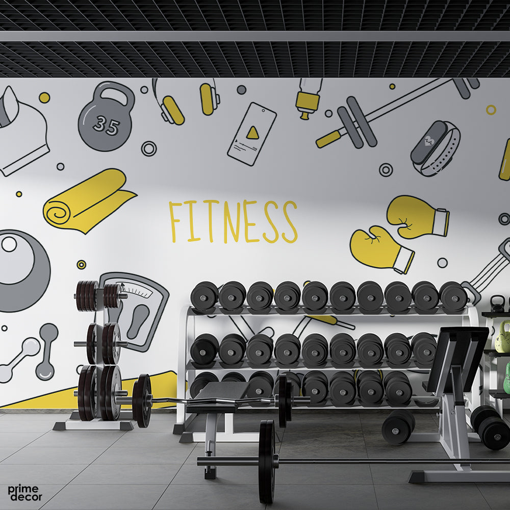 Fitness Through Working Out | Gym Wallpaper Mural - Prime Décor