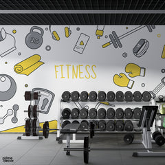 Fitness Through Working Out | Gym Wallpaper Mural - Prime Décor