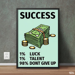 What Is Success, Luck Talent Or Don't Give Up Poster Wall Art