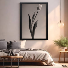 Beautiful Black & White Flower Painting Floral Poster Wall Art - Prime Décor