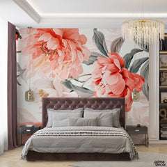 Botanical Watercolor Flower Buds Leaves Pastel | Floral Wallpaper Mural - Prime Décor