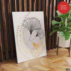 Black & Gold Line Flowers | Abstract Floral Artwork #006 - Prime Décor