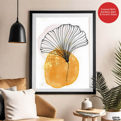 Black & Gold Line Flowers | Abstract Floral Artwork #007 - Prime Décor