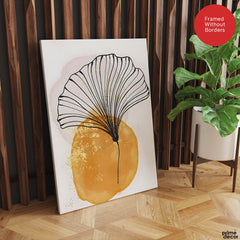 Black & Gold Line Flowers | Abstract Floral Artwork #007 - Prime Décor