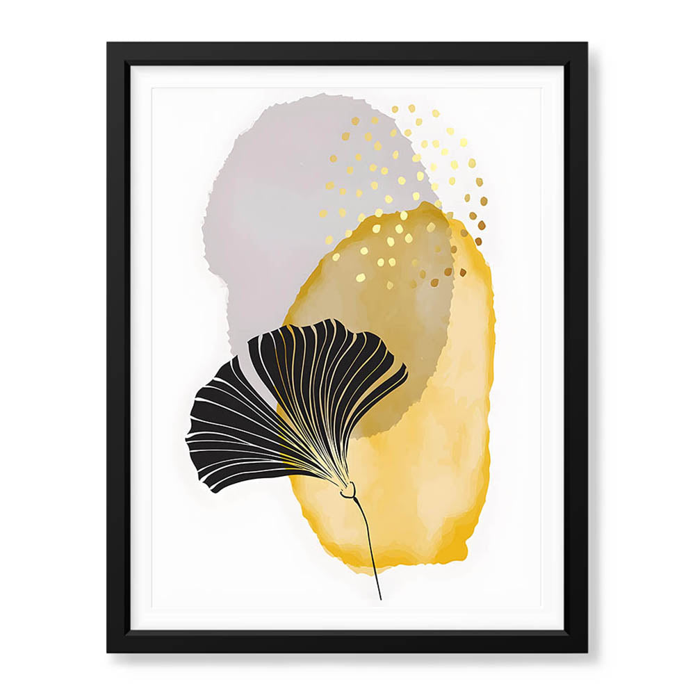 Black Grey & Gold Line Flowers | Abstract Floral Artwork #008 - Prime Décor