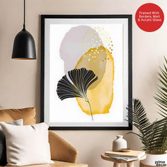 Black Grey & Gold Line Flowers | Abstract Floral Artwork #008 - Prime Décor