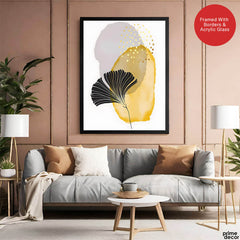 Black Grey & Gold Line Flowers | Abstract Floral Artwork #008 - Prime Décor