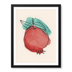 Red & Green Paint Stroke Fruit Design | Abstract Food Artwork #00104 - Prime Décor