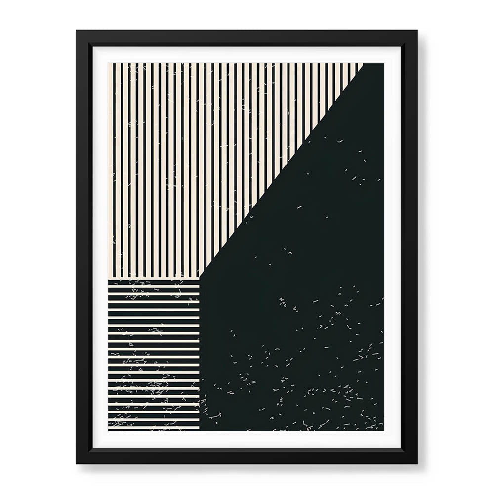 Beautiful Black Linear Design Over Black Background | Abstract Office Artwork #00112 - Prime Décor