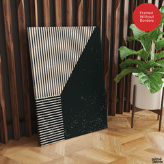 Beautiful Black Linear Design Over Black Background | Abstract Office Artwork #00112 - Prime Décor