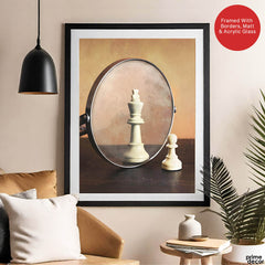 A Chess Piece In Front Of A Mirror | Abstract Motivation Artwork #00116 - Prime Décor