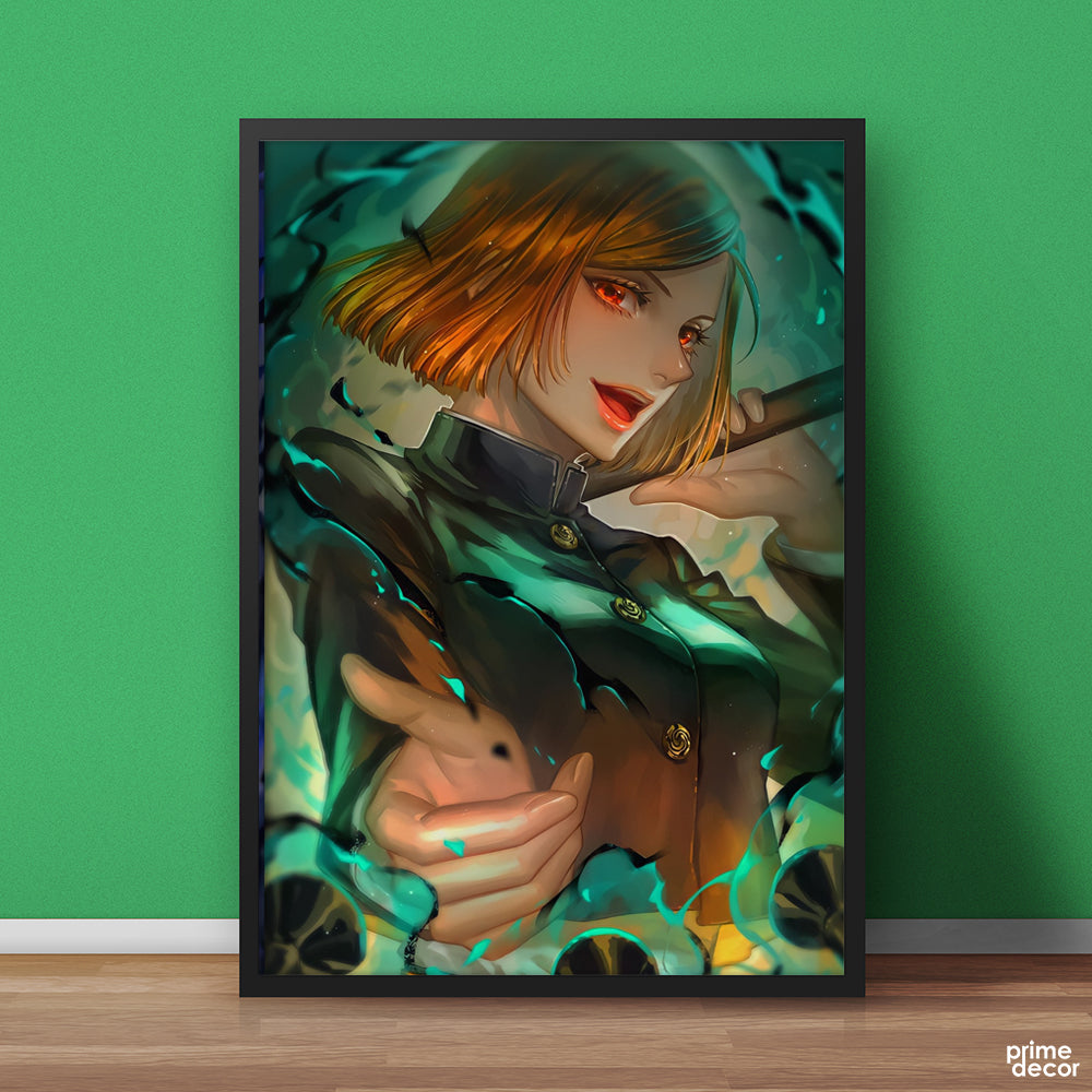 Nobara Kugisaki Green Energy Jujutsu Kaisen | Anime Wall Art - Prime Décor