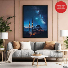 Beautiful Mosque In A Starry Night View | Abstract Islamic Artwork #00123 - Prime Décor