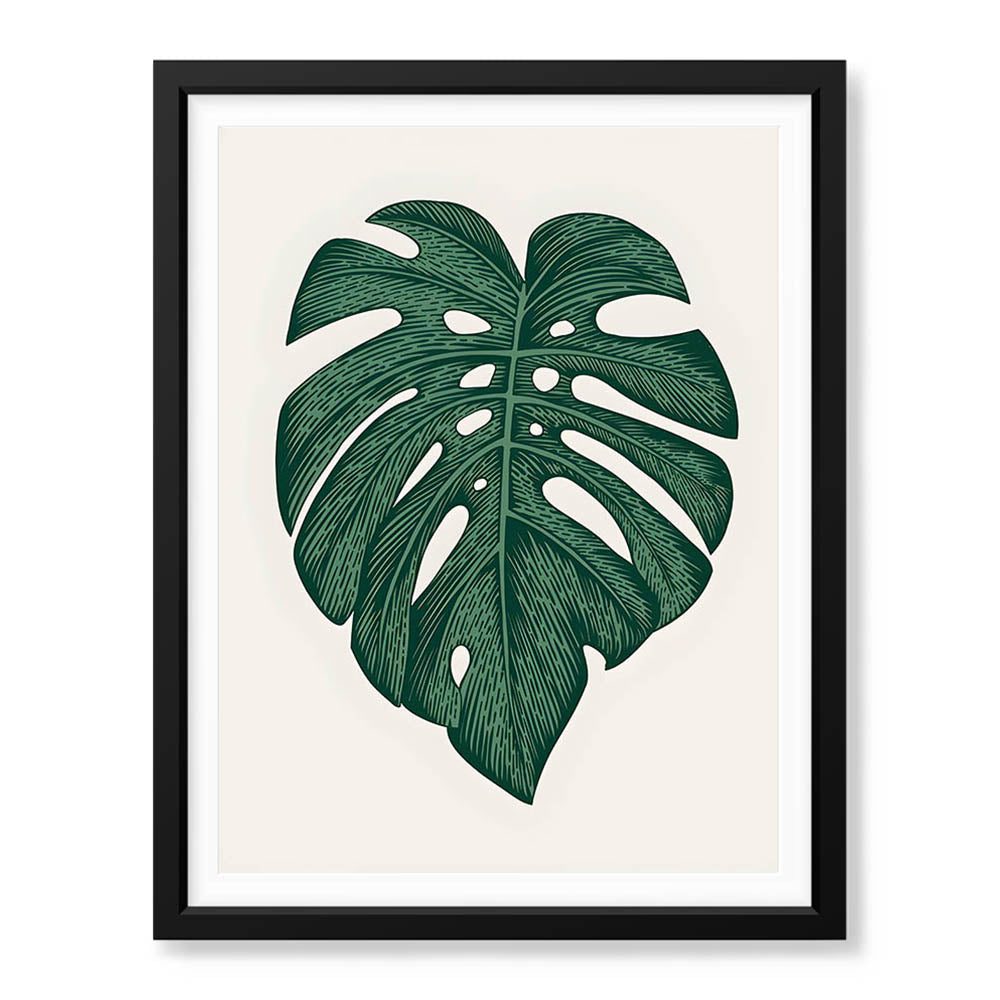Beautiful Tropical Leave Over Beige Background | Abstract Floral Artwork #00129 - Prime Décor