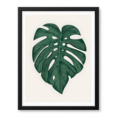 Beautiful Tropical Leave Over Beige Background | Abstract Floral Artwork #00129 - Prime Décor
