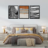 Sienna Color Abstract With Zebra Stripes (3 Panel) Office Wall Art
