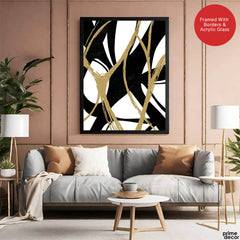 Black & Brown Abstract Design Over White Background | Abstract Office Artwork #00133 - Prime Décor