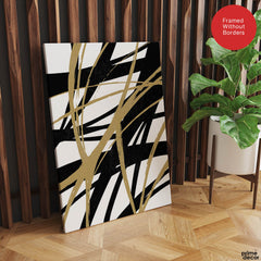 Black & Brown Abstract Design Over White Background | Abstract Office Artwork #00134 - Prime Décor