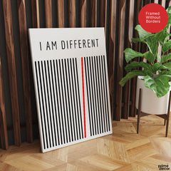 I Am Different Motivational Black & White Art Design | Abstract Motivational Artwork #00136 - Prime Décor