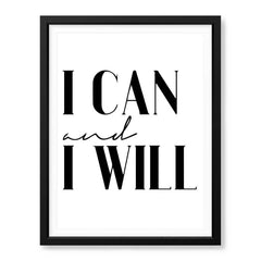 I Can & I Will Motivational Black & White Art Design | Abstract Motivational Artwork #00137 - Prime Décor