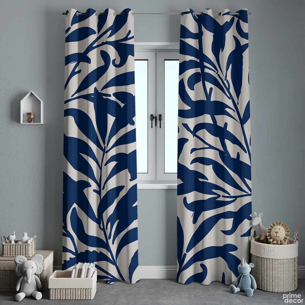 Indigo & White Seamless Pattern | Floral Curtains #139 - Prime Décor