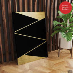 Black & Gold Abstract Design | Abstract Office Artwork #00139 - Prime Décor
