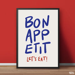 Bon Appetit Let's Eat Groovy Text | Food Wall Art - Prime Décor