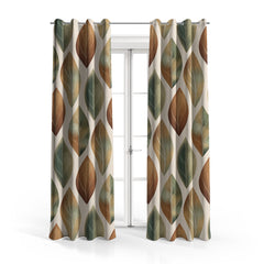 Scandinavian Rustic Leaves | Abstract Curtains #143 - Prime Décor