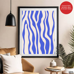 Tealish Blue Abstract Design Over Beige Background | Abstract Office Artwork #00144 - Prime Décor