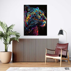 Rainbow Leopard Portrait (Single Panel) Animal Wall Art - Prime Décor