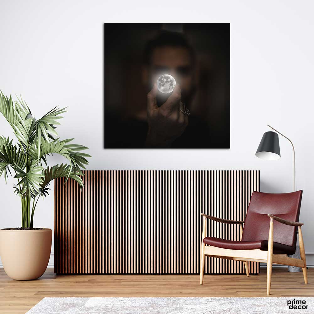 Moon Crystal Ball (Square Panel) Wall Art - Prime Décor