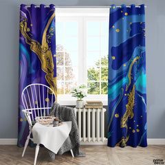 Gold & Purple Resin Wave | Abstract Curtains #149 - Prime Décor