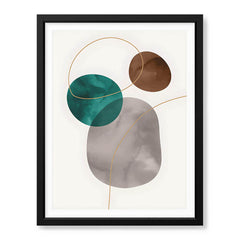 Dark Green Brown & Grey Abstract Design Over White Background | Abstract Office Artwork #00152 - Prime Décor