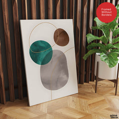 Dark Green Brown & Grey Abstract Design Over White Background | Abstract Office Artwork #00152 - Prime Décor