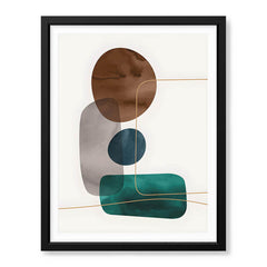 Dark Green Brown & Grey Abstract Design Over White Background | Abstract Office Artwork #00154 - Prime Décor