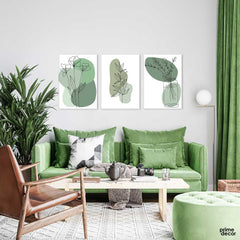 Mint Green Boho Collection Vol 2 (3 Panel) Abstract Wall Art - Prime Décor