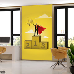 Super Leader Success With Trophy | Office Wallpaper Mural - Prime Décor