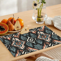 Slate & Tan Grunge Tribal Pattern | Table Runner and Placemat Set