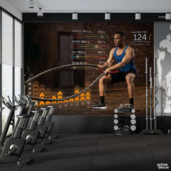 Battlerope Cardio Workout With Body Activity Text | Gym Wallpaper Mural - Prime Décor