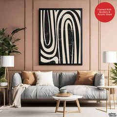 Black & White Zebra Style Abstract Design | Abstract Office Artwork #00160 - Prime Décor