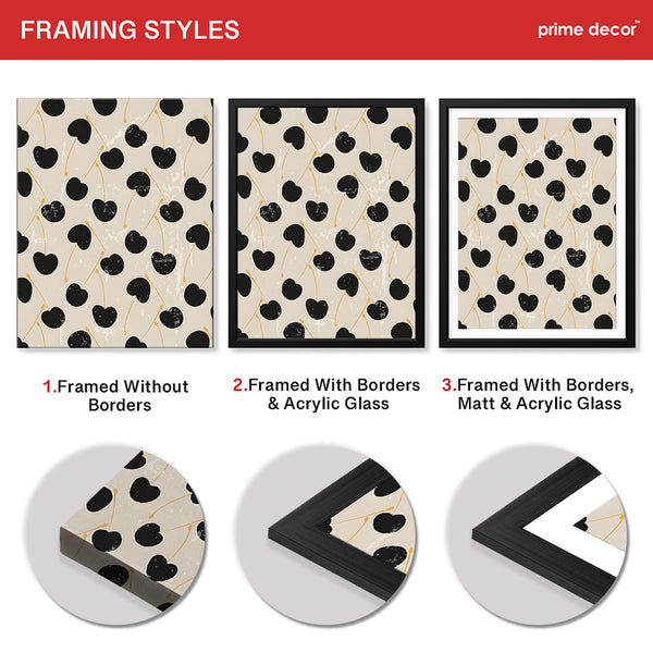 Black & Gold Abstract Design Over Beige Background | Abstract Office Artwork #00161 - Prime Décor