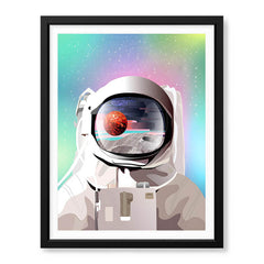 Astronaut In Space With Colorful Abstract Background | Abstract Space Artwork #00164 - Prime Décor