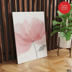 Beautiful Pink Flower Over White Background | Abstract Floral Artwork #00171 - Prime Décor