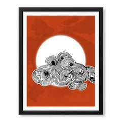 Black & White Abtract Design Over Red Background | Abstract Office Artwork #00179 - Prime Décor
