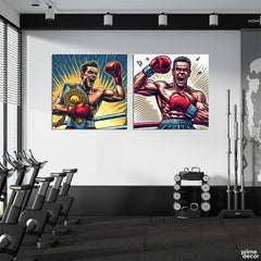 Boxing Champions Pop Art Style (2 Panel) Sports Wall Art - Prime Décor