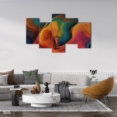Vibrant Splashes of Hue (5 Panel) | Abstract Wall Art - Prime Décor